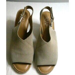 Franco Sarto Julien Suede and Cork Sandal. Taupe  Wiith Box  Size 9 .